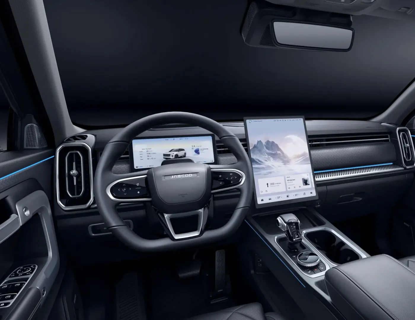 Interior Jaecoo 7 cu ecran multimedia central și materiale premium